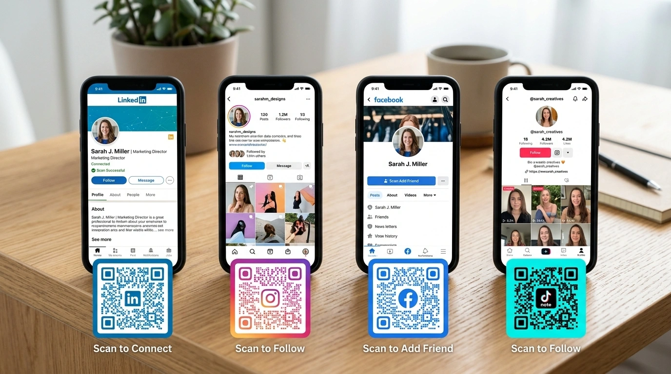 QR Code for Social Media: LinkedIn, Instagram, Facebook & TikTok